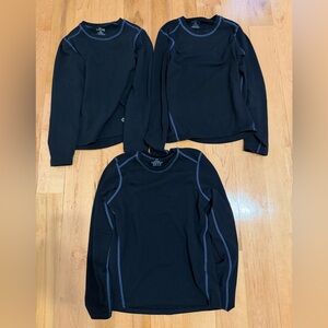 Bundle of 3 Kids Hot Chillys Base Layers Shirts for Winter Sports (Size small)